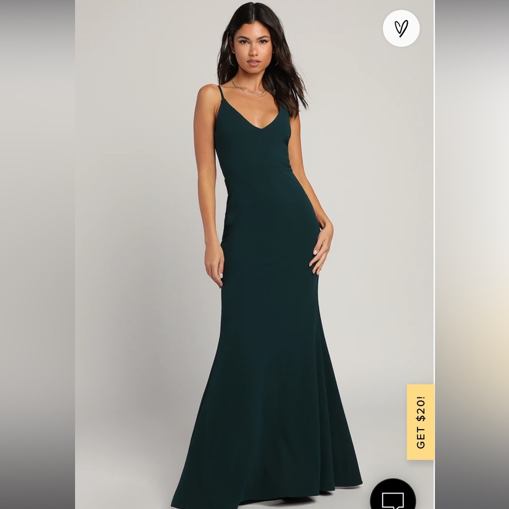 Lulus Infinite Glory Forest Green Maxi Dress Size XS